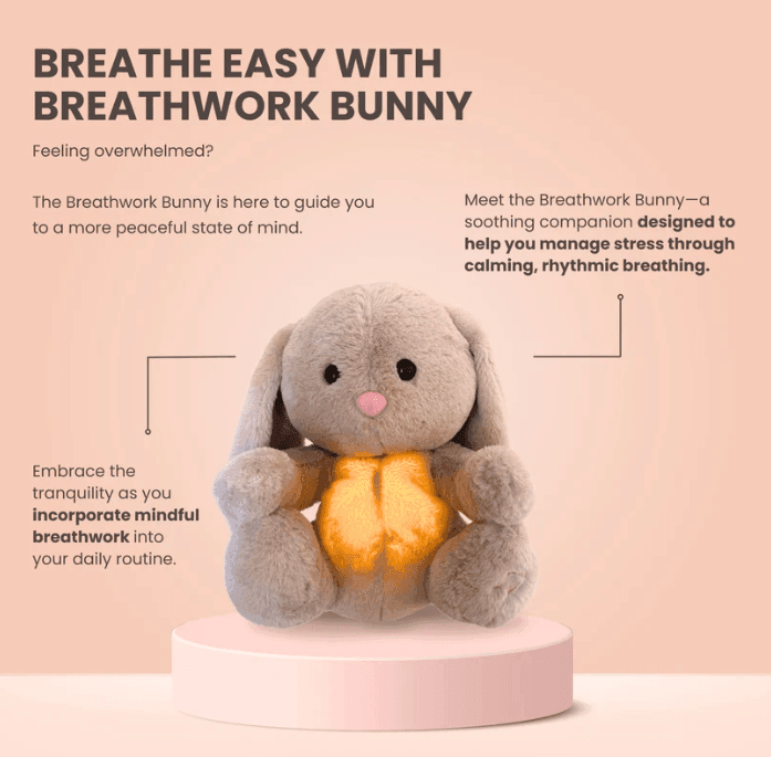 Mykro™ Breathing Rabbit Sleep Companion – 2025 Soothing Plush Toy with Light & Sound