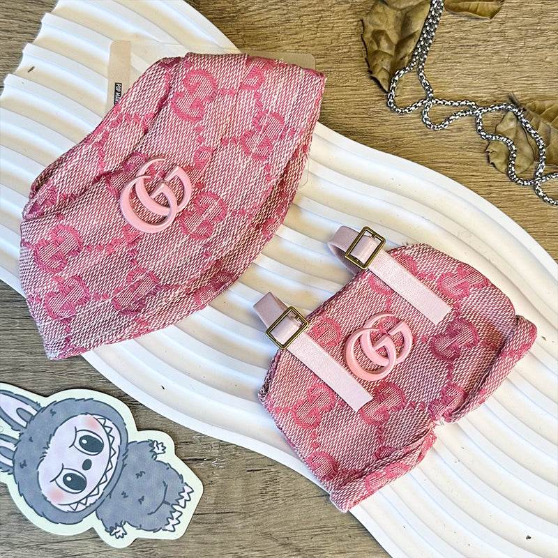 Labubu Outfit – “GG Monogram Bucket Set” (Fits 17cm Labubu Macaron / Have a Seat / Big into Energy)