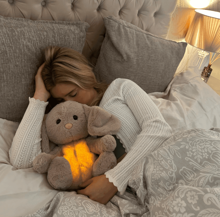 Mykro™ Breathing Rabbit Sleep Companion – 2025 Soothing Plush Toy with Light & Sound