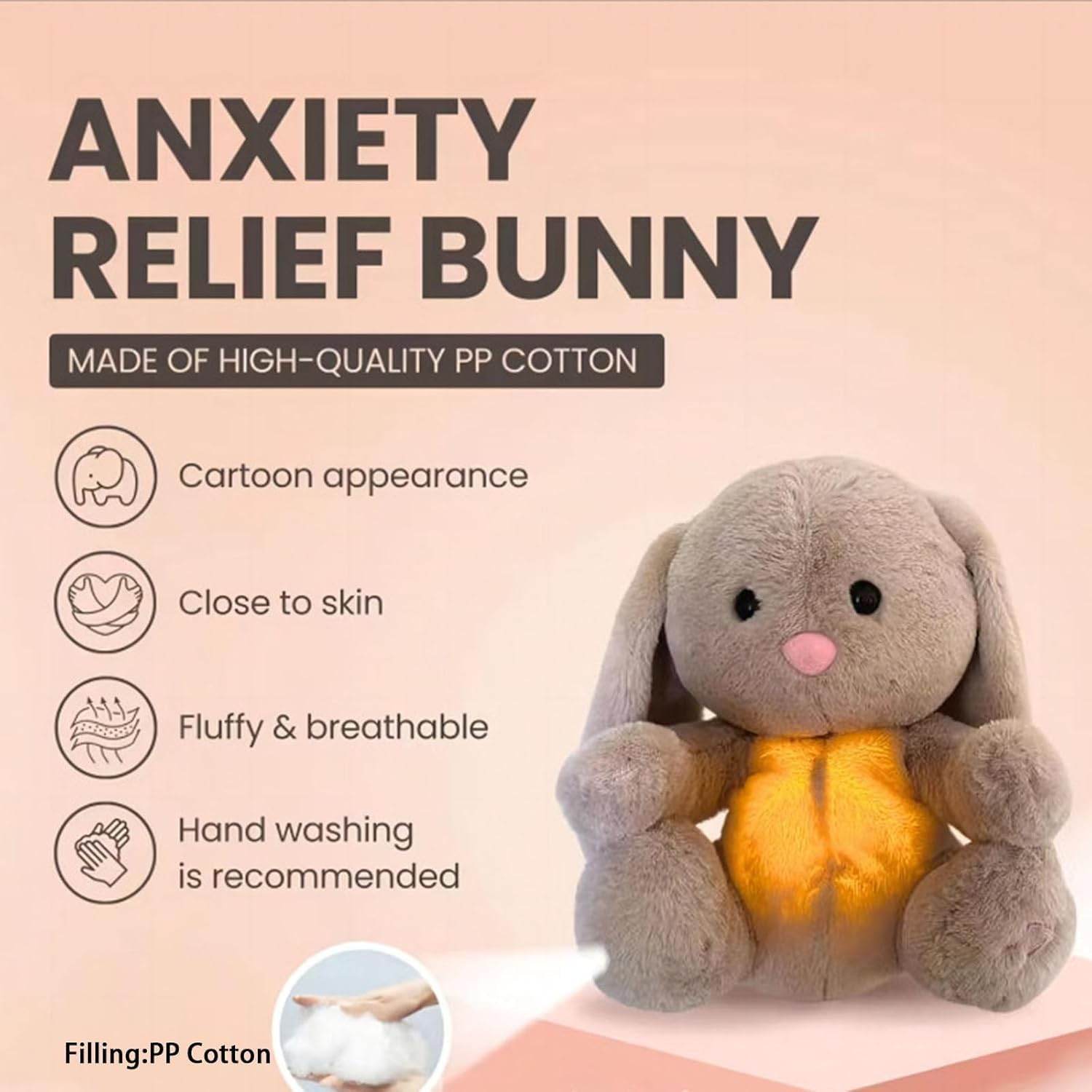 Mykro™ Breathing Rabbit Sleep Companion – 2025 Soothing Plush Toy with Light & Sound