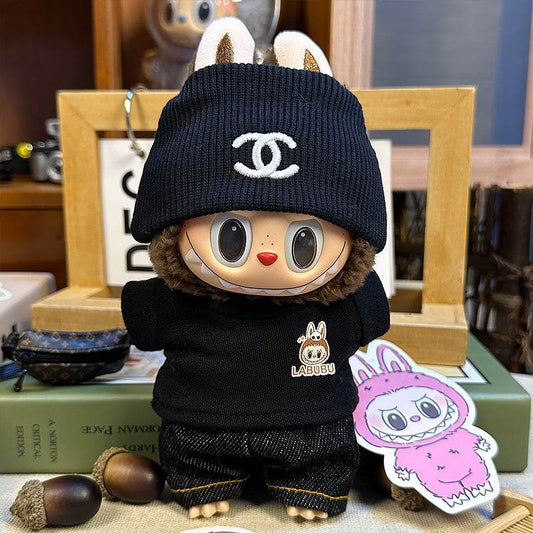 Labubu Outfit – “Chanel Street Set: Noir Denim Edition” (Fits 17cm Labubu Macron / Have a Seat / Big into Energy)