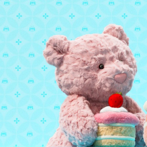 Leola Bear with Strawberry Cake